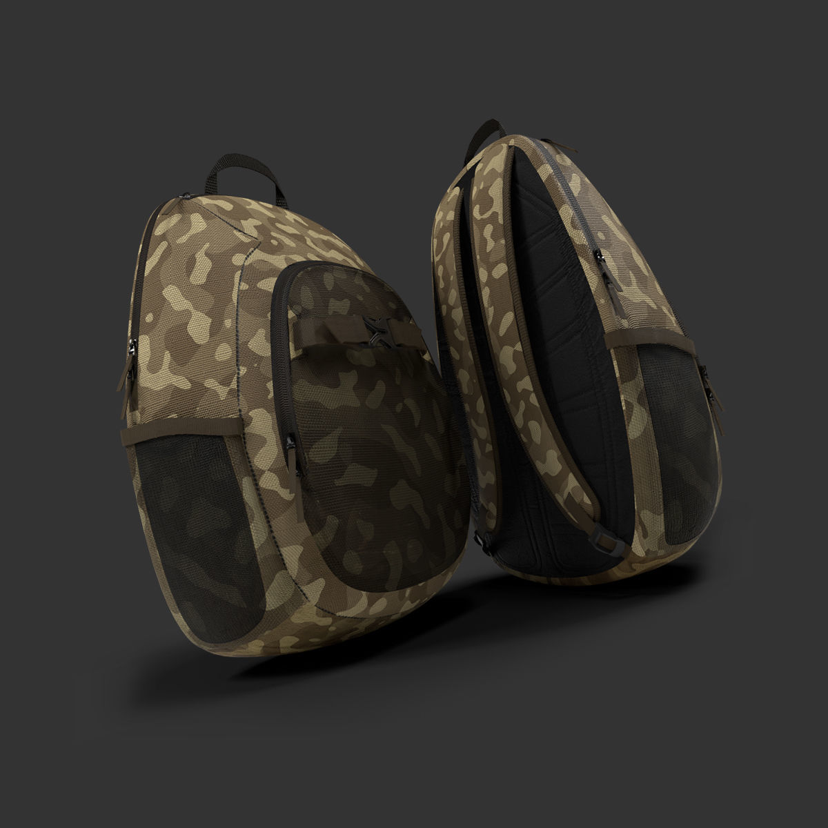military camouflage backpack or day day pack 3D Product model 3D model_3