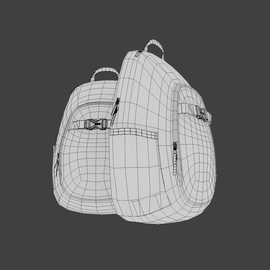 military camouflage backpack or day day pack 3D Product model 3D model_5