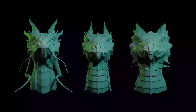 Dragon Heads 3D Model Collection