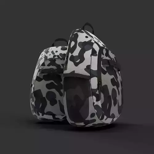 military camouflage backpack or day day pack 3D Product model