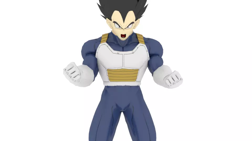 Vegeta 3d Model Rigged and Ready for Use 3D model_0