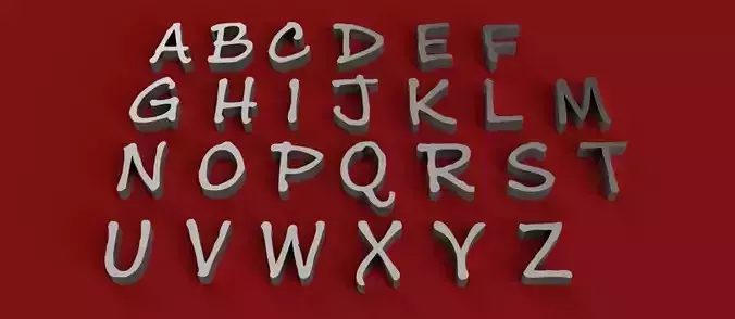 INK JOURNAL  Font uppercase and lowercase 3D Letters STL FILE