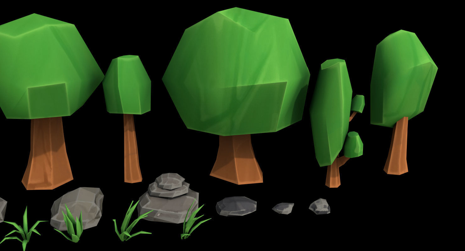 Tree Forest Low Poly  Low-poly 3D model_3