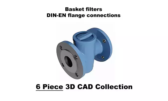 Basket Filters - DIN Flanged Ends 3D model