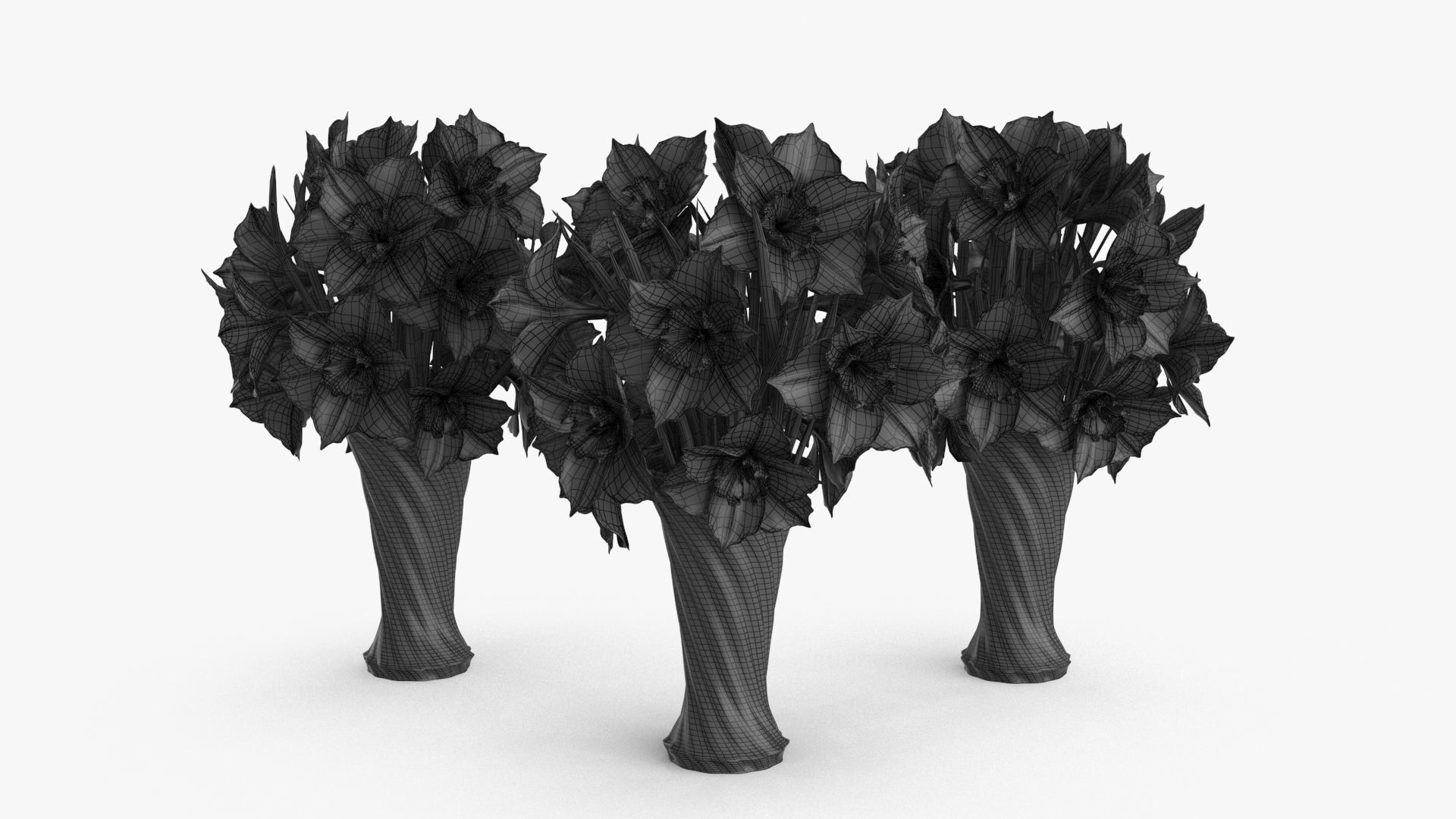 Narcissus  Bouquet Flowers Low-poly 3D model_13