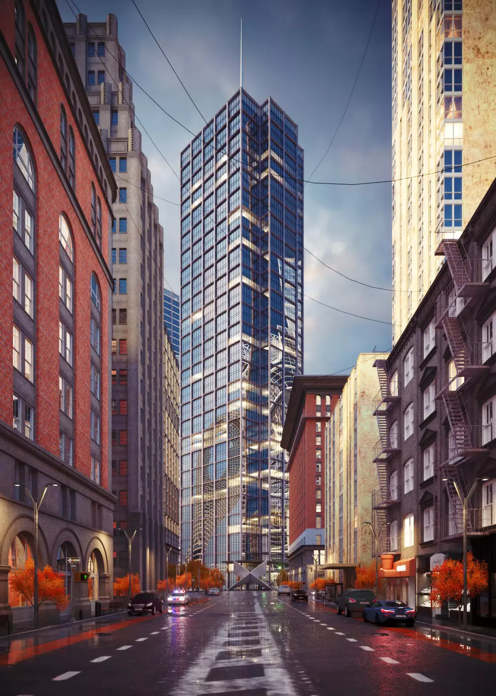 Street scene exterior  3D model_0