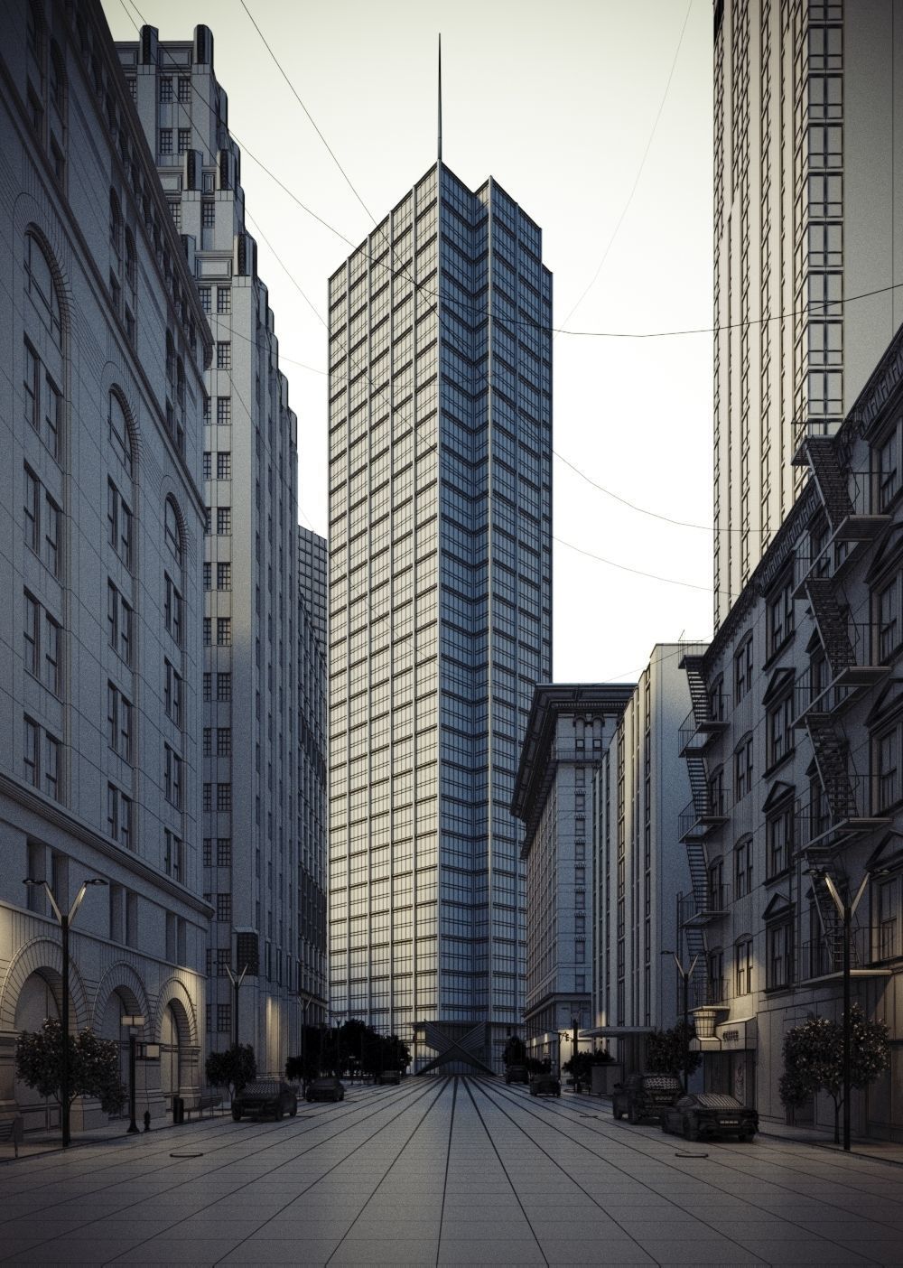 Street scene exterior  3D model_2