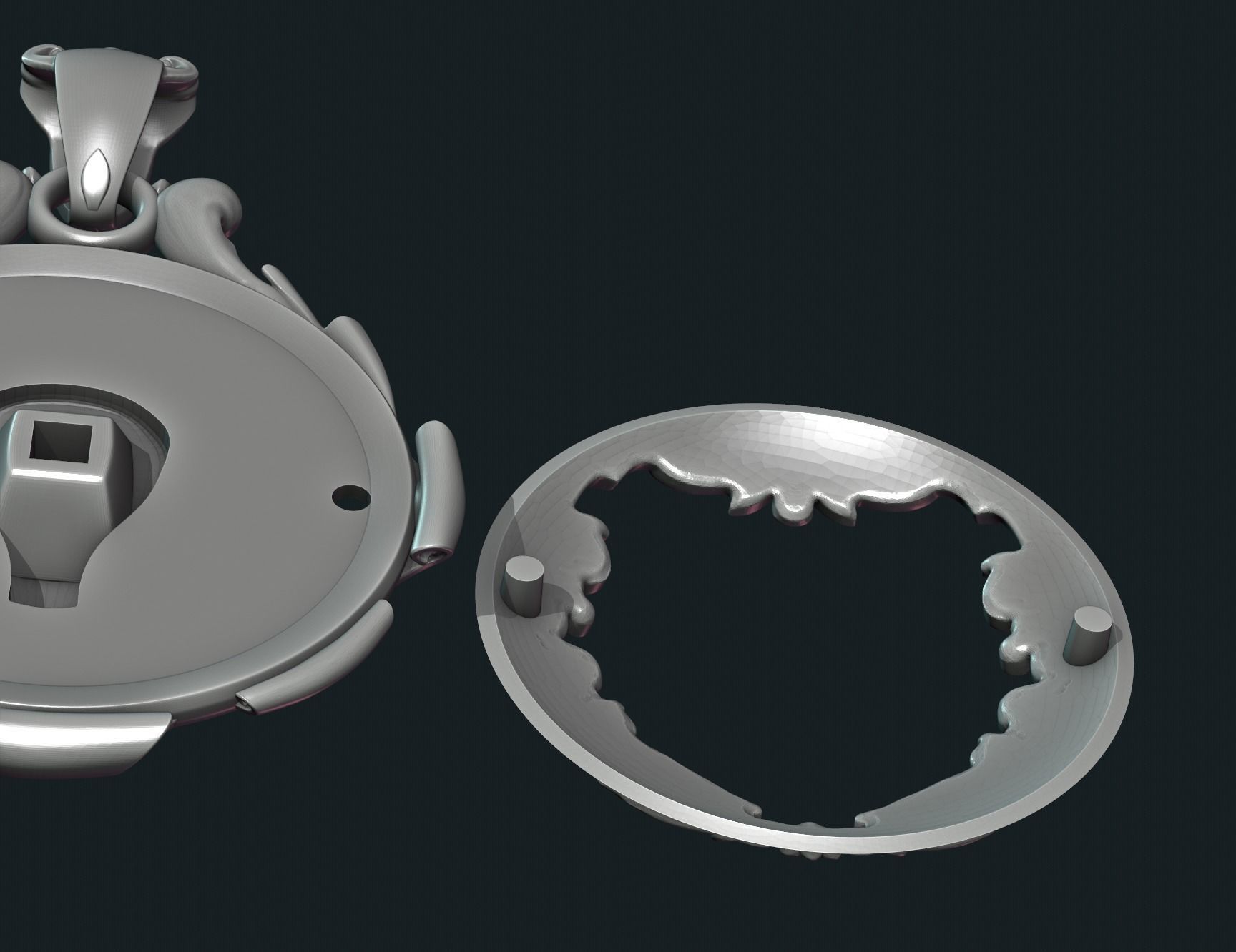 Wolf Pendant II 3D print model_11