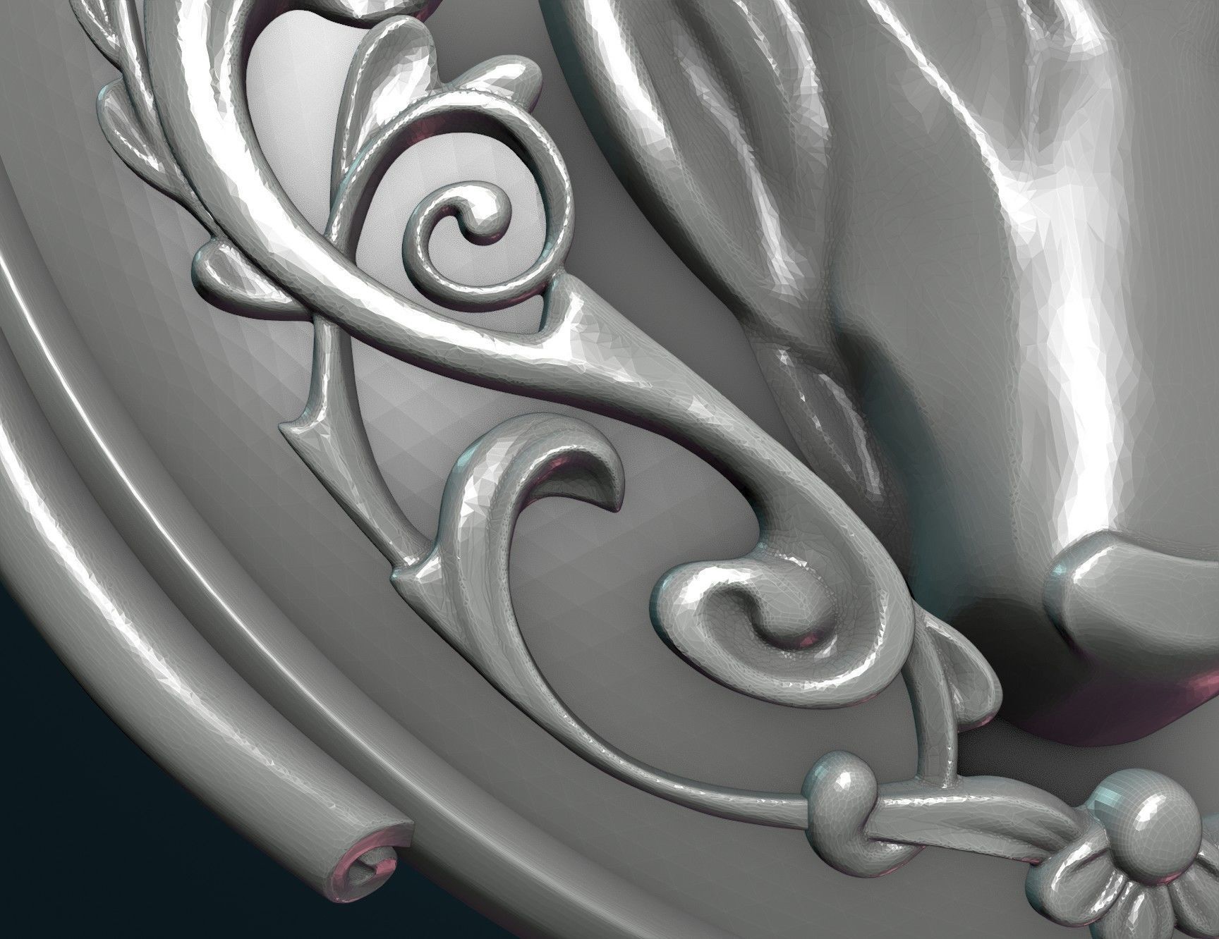 Wolf Pendant II 3D print model_17