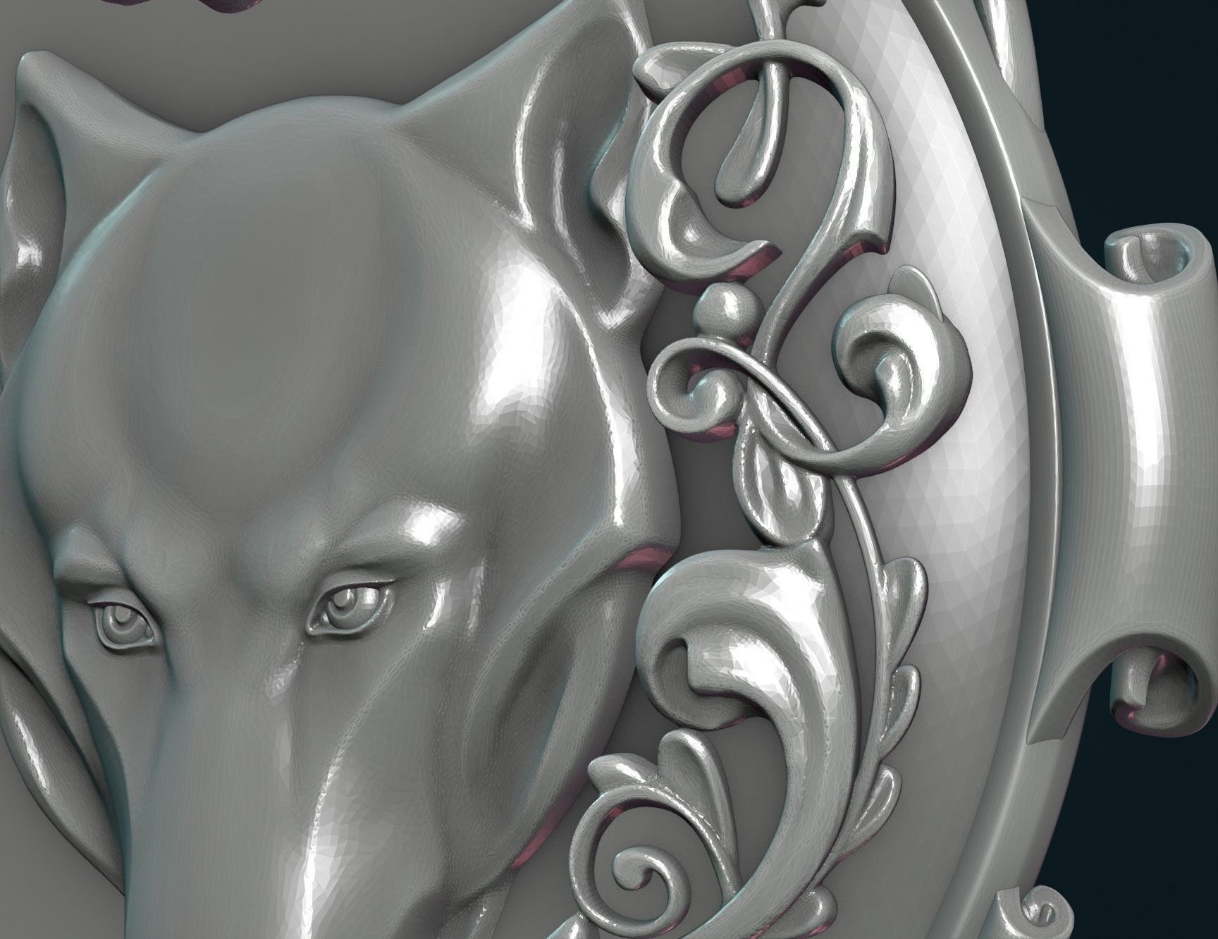 Wolf Pendant II 3D print model_15