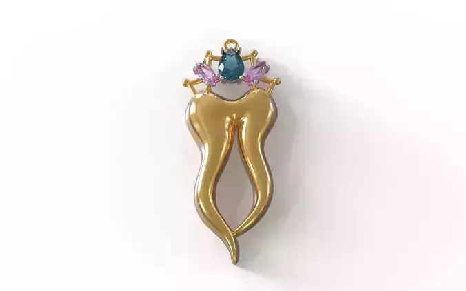 Tooth crown pendant 