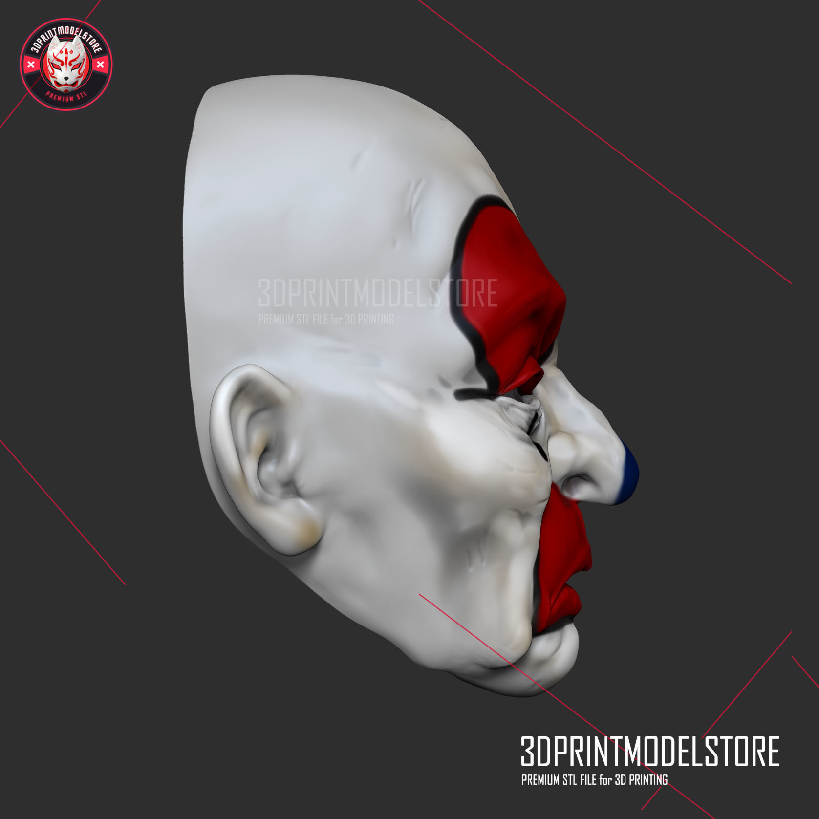 Joker Henchmen Dark Knight Clown Mask  3D print model_3