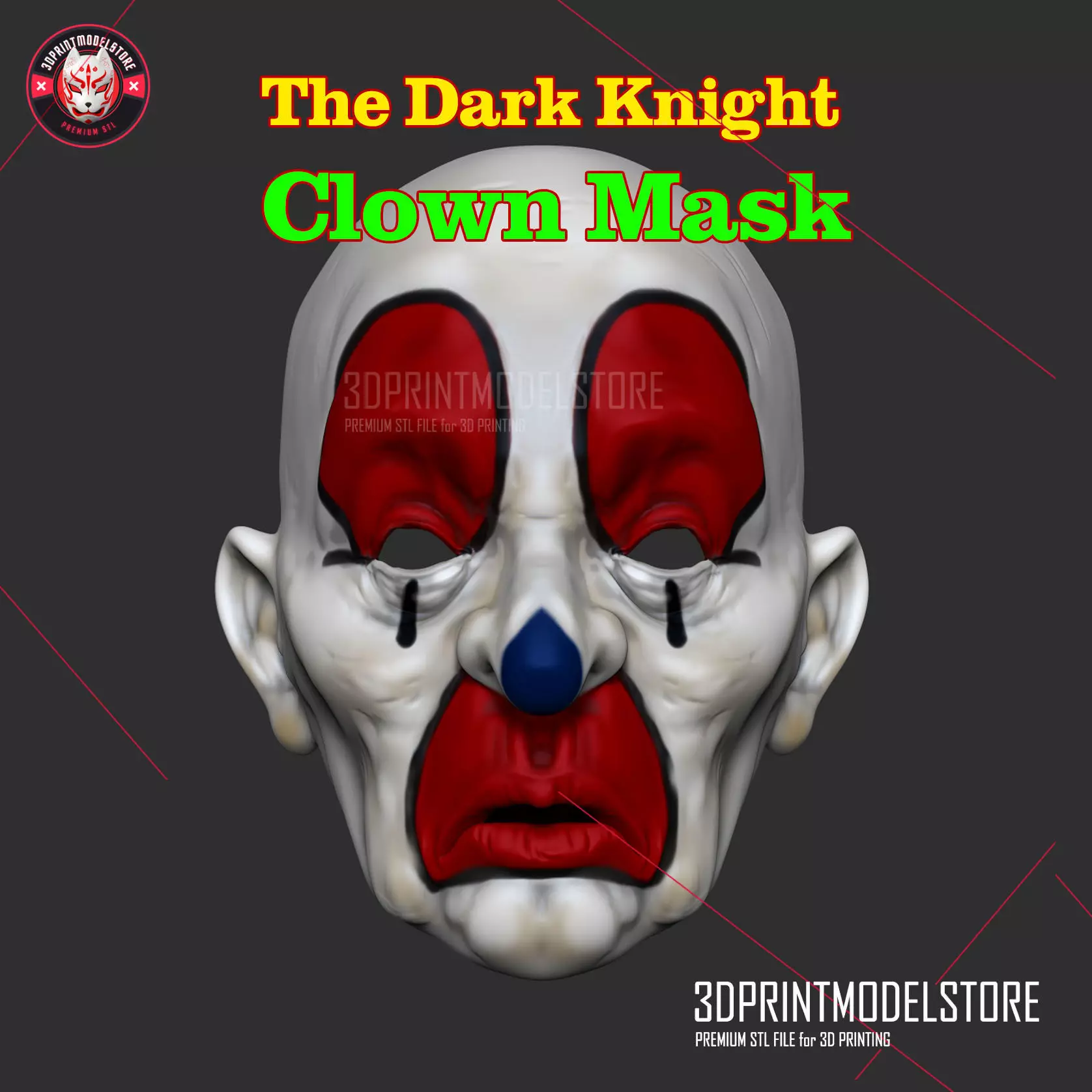 Joker Henchmen Dark Knight Clown Mask  3D print model_0