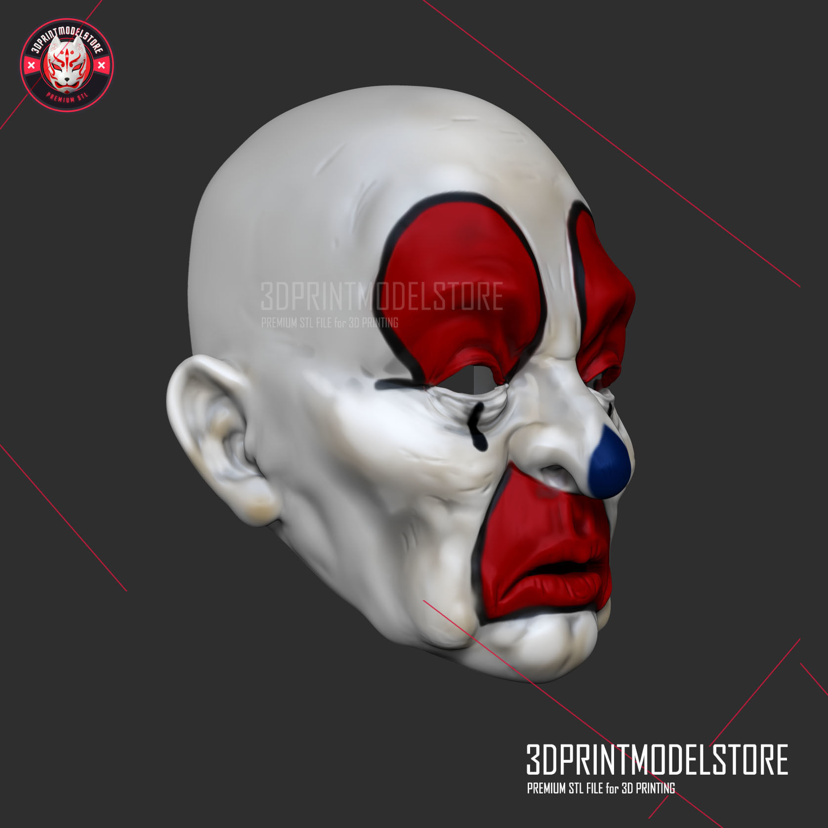 Joker Henchmen Dark Knight Clown Mask  3D print model_2