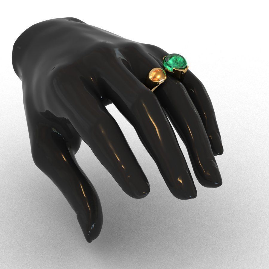 Garnet-Mozambique Ring 3D print model 3D print model_1