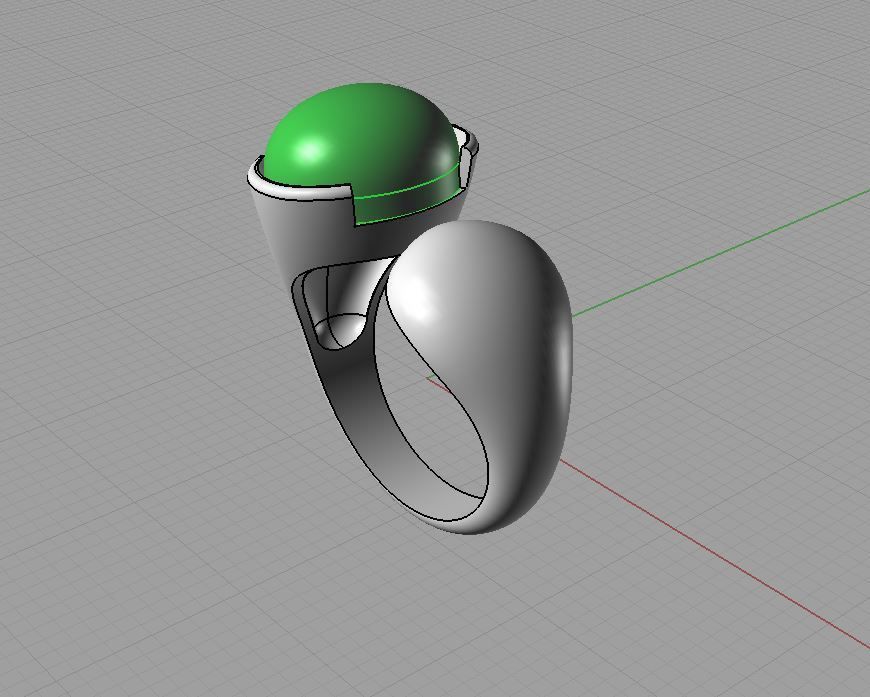 Garnet-Mozambique Ring 3D print model 3D print model_9