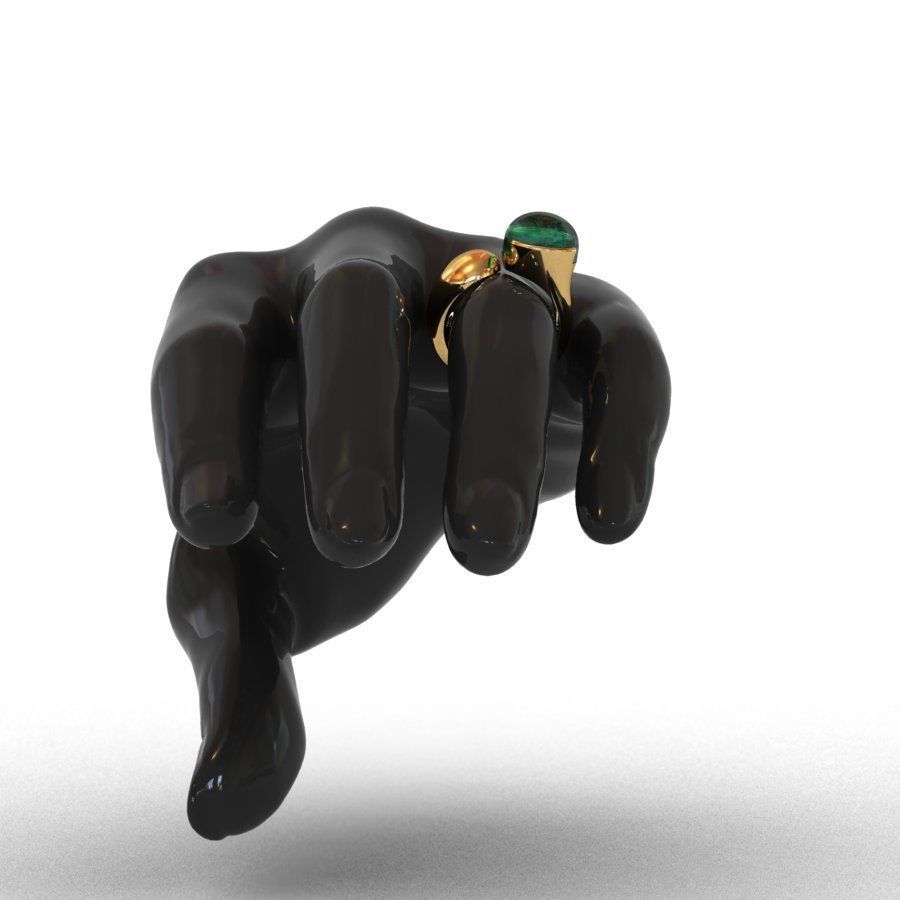 Garnet-Mozambique Ring 3D print model 3D print model_6