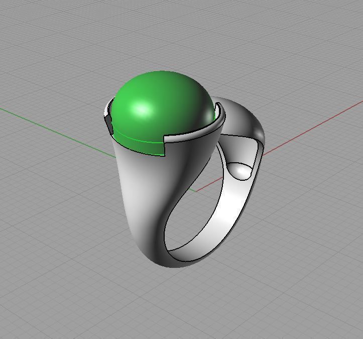 Garnet-Mozambique Ring 3D print model 3D print model_10
