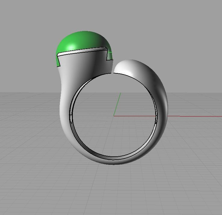 Garnet-Mozambique Ring 3D print model 3D print model_8