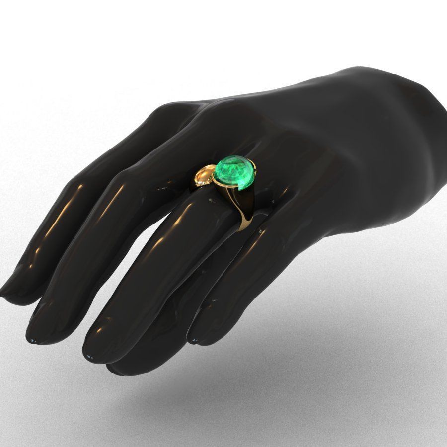 Garnet-Mozambique Ring 3D print model 3D print model_3