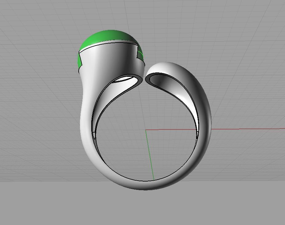 Garnet-Mozambique Ring 3D print model 3D print model_12