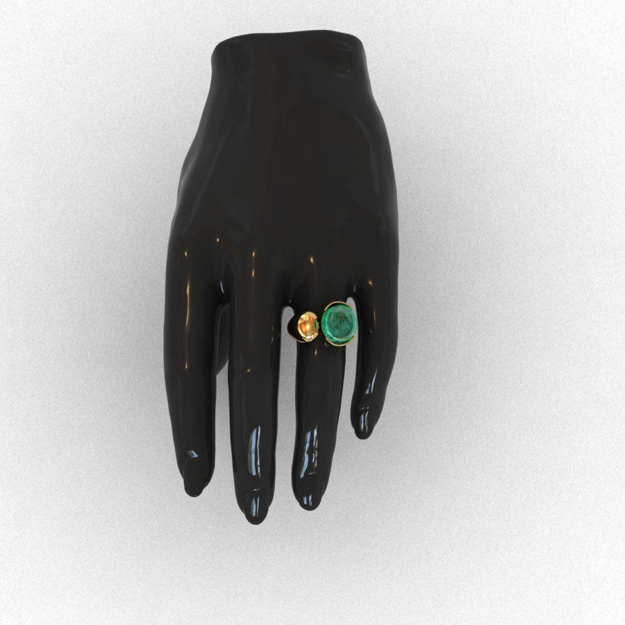 Garnet-Mozambique Ring 3D print model 3D print model_7