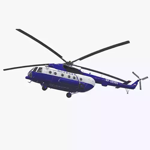 Mi-8AMT Russian Police Low-poly 3D model