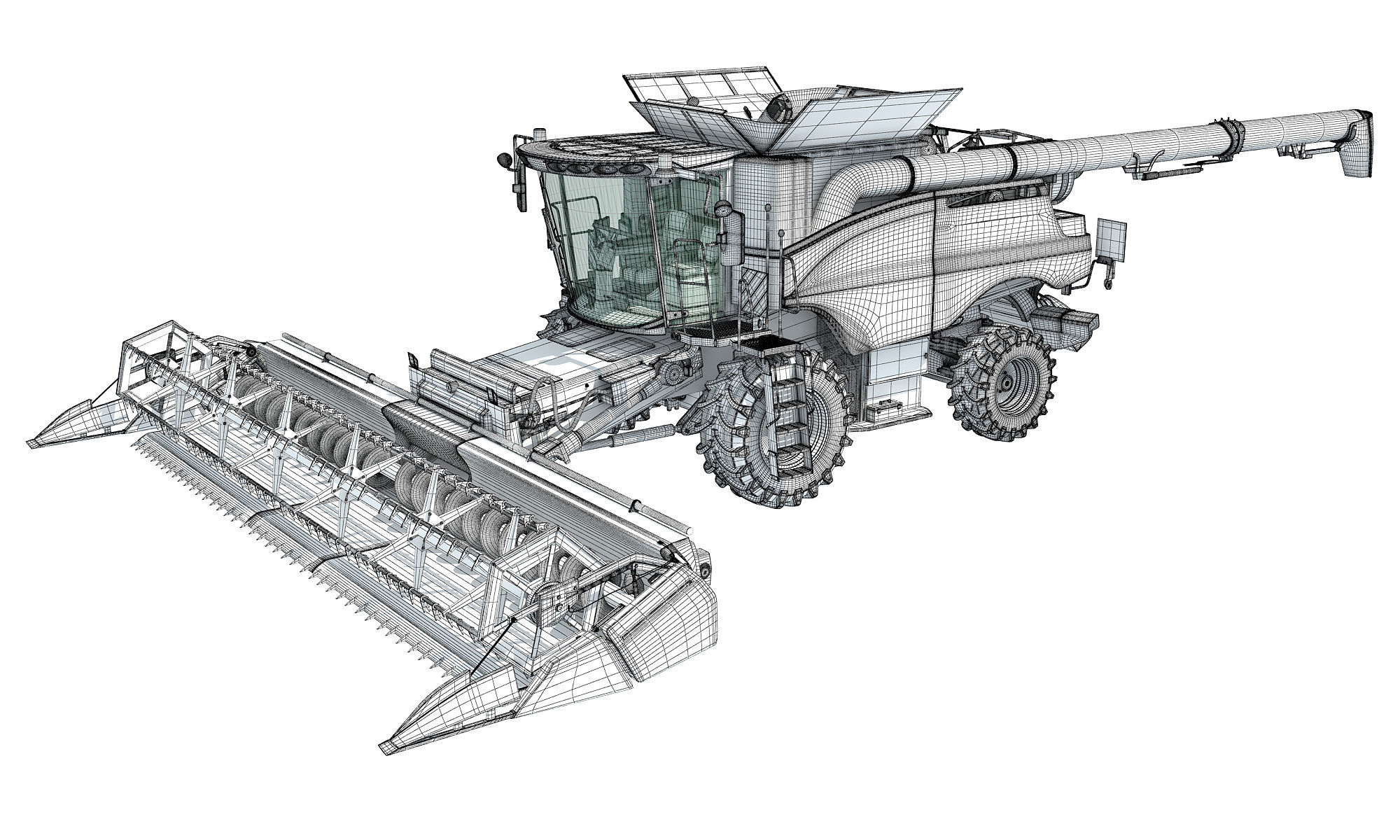 Combine Harvester 2020 3D model_16