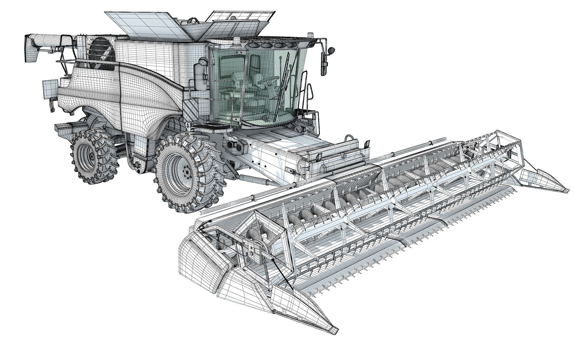 Combine Harvester 2020 3D model_19