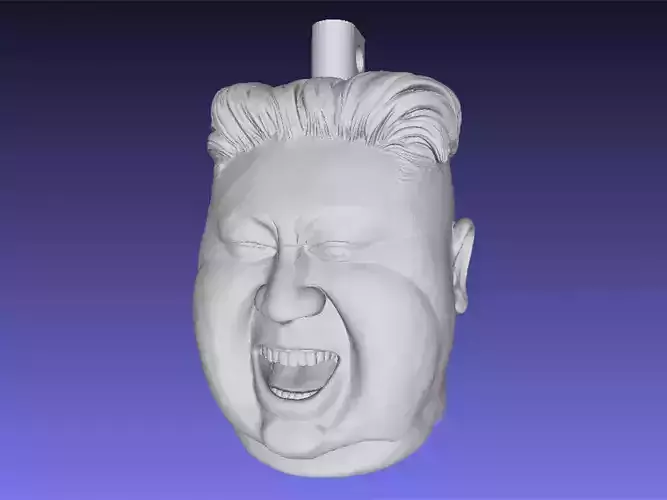 Kim Jong-Un laughing shrunken head keychain keyfob Free 3D print model