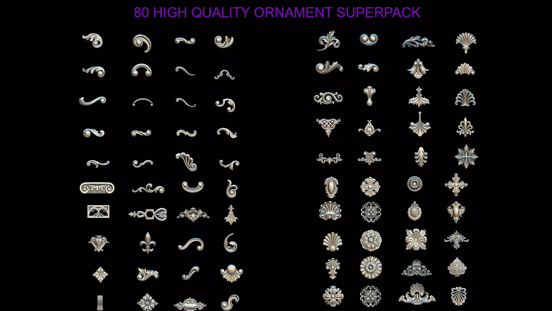 High quality 3d ornaments superpack 80 3D print model_0