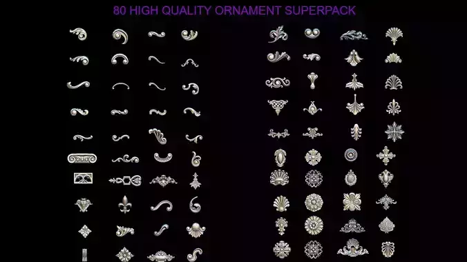 High quality 3d ornaments superpack 80 3D print model