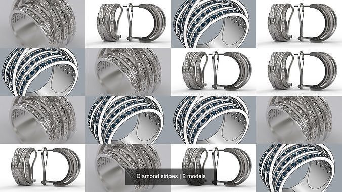 Diamond stripes 3D Model Collection