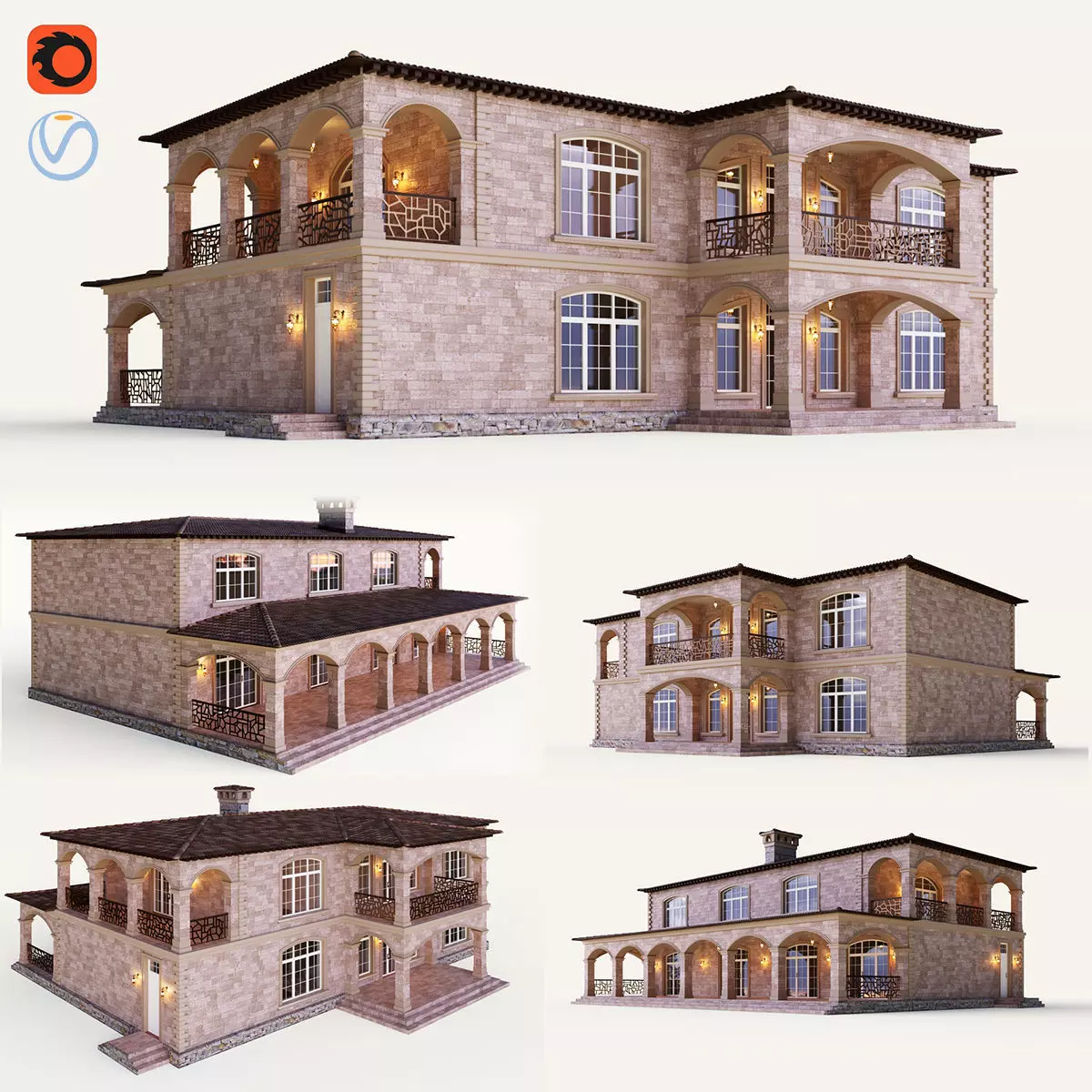 Villa in California 3D model_0
