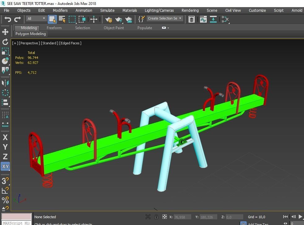 SEESAW TEETER TOTTER including technical drawings 3D model CGTrader