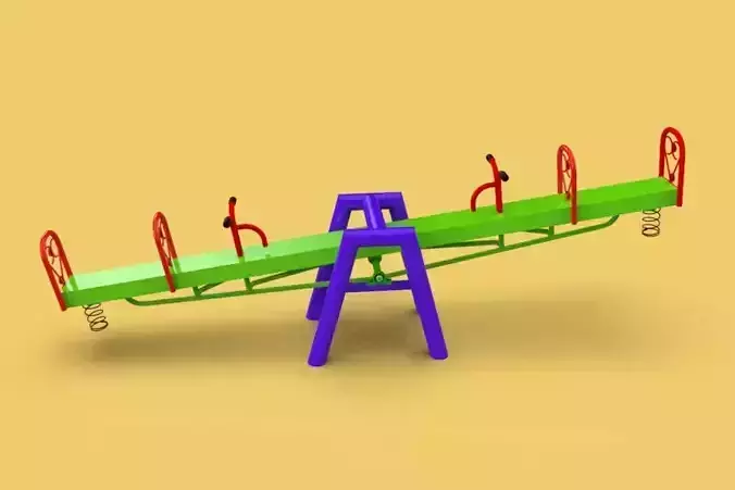 SEESAW TEETER TOTTER including technical drawings 3D model