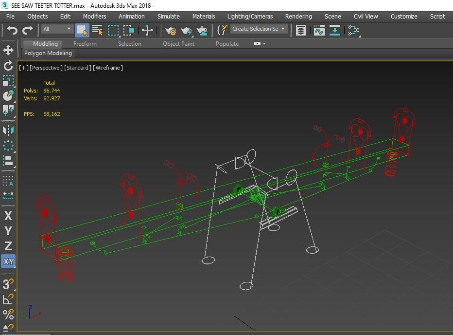 SEESAW TEETER TOTTER including technical drawings 3D model CGTrader