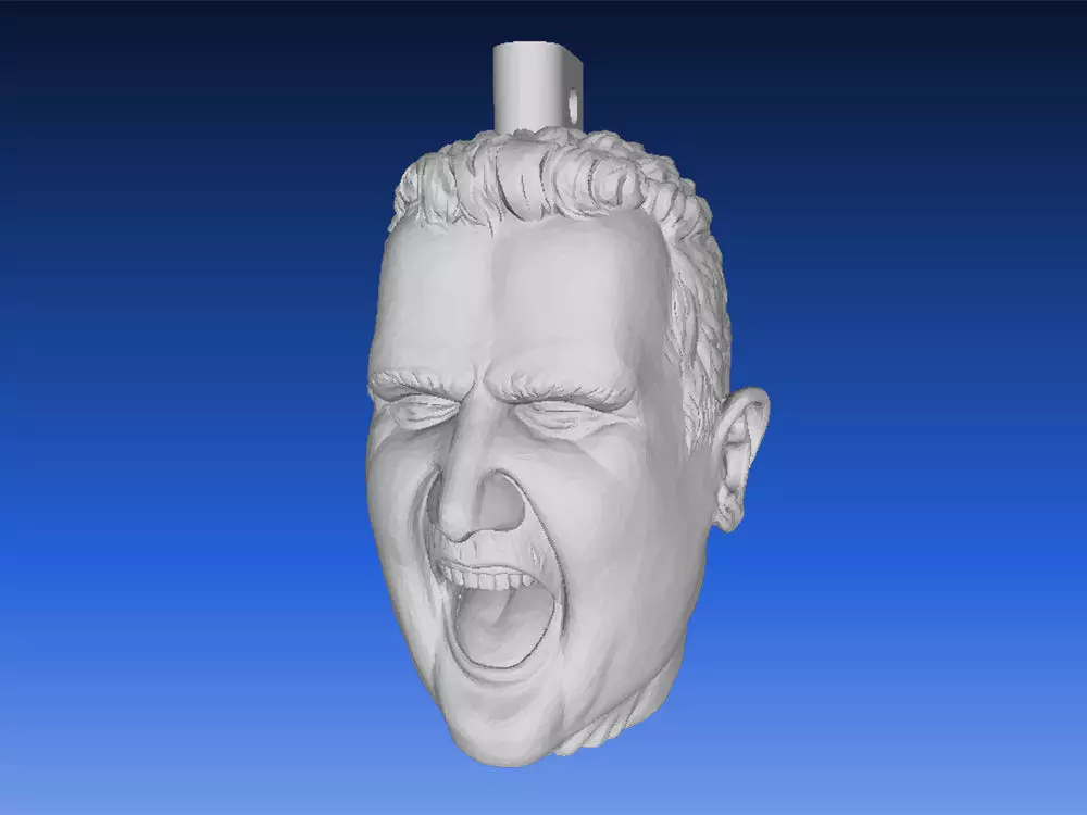 Bashar al-Assad laughing shrunken head keychain keyfob Free 3D print model