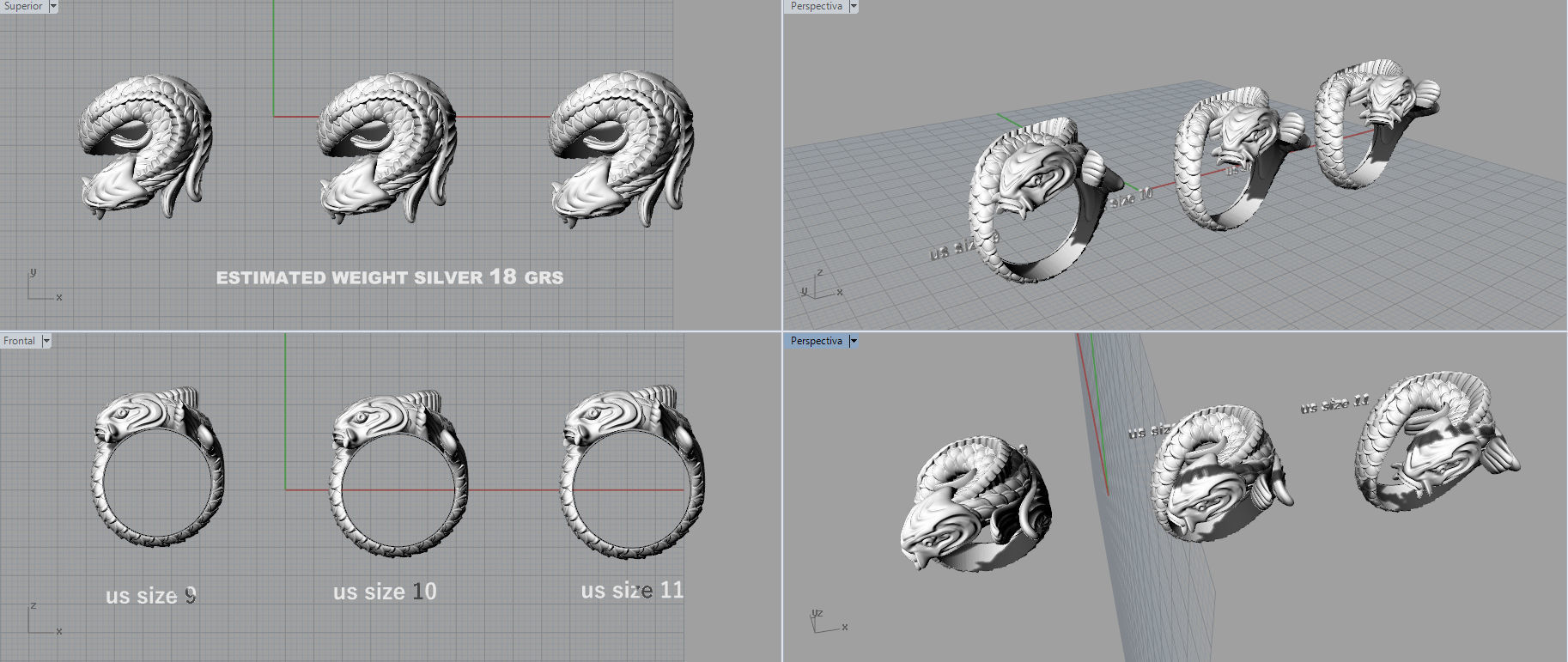 Fish ring carp 3D print model_7