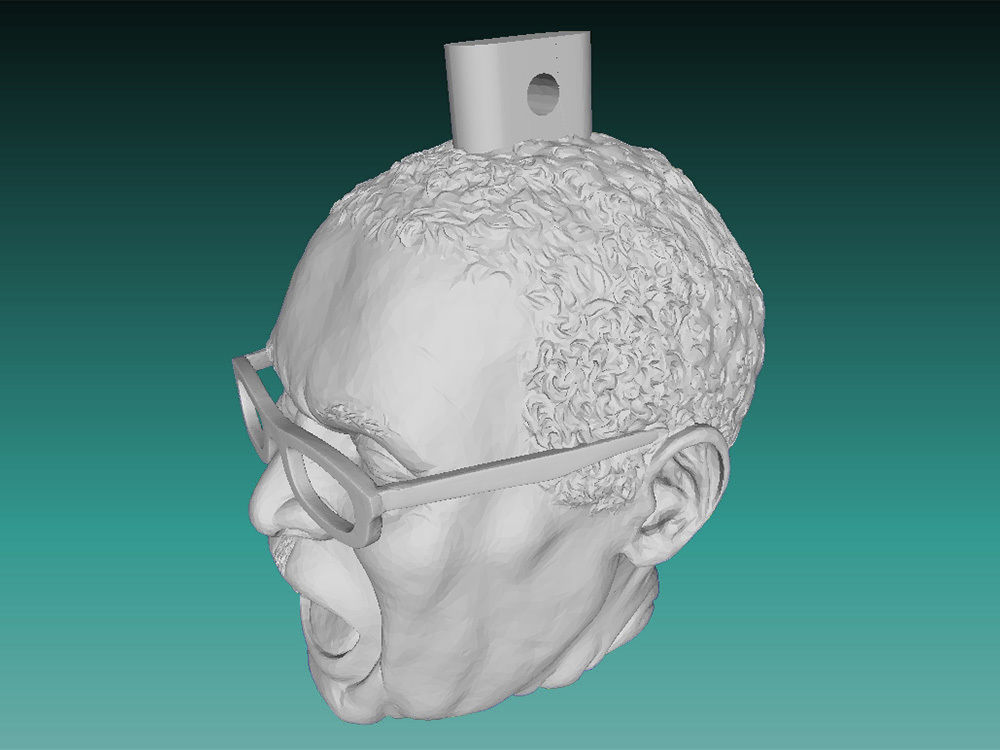 Robert Mugabe laughing shrunken head keychain keyfob Free 3D print model_2