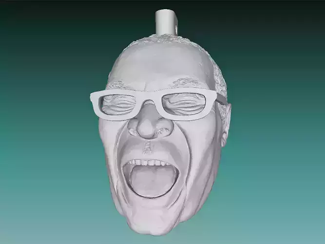 Robert Mugabe laughing shrunken head keychain keyfob Free 3D print model