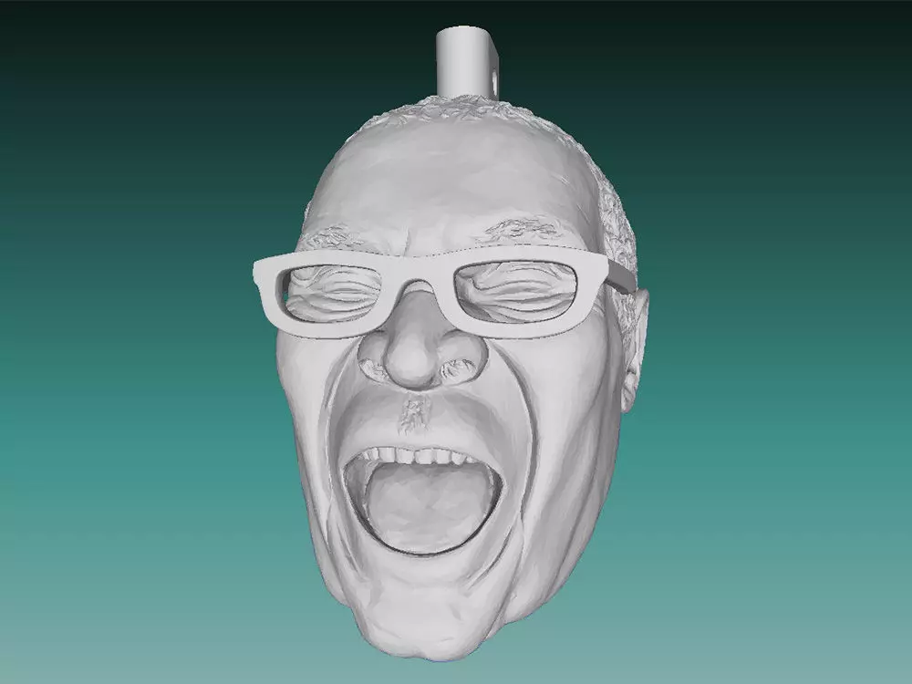 Robert Mugabe laughing shrunken head keychain keyfob Free 3D print model_0