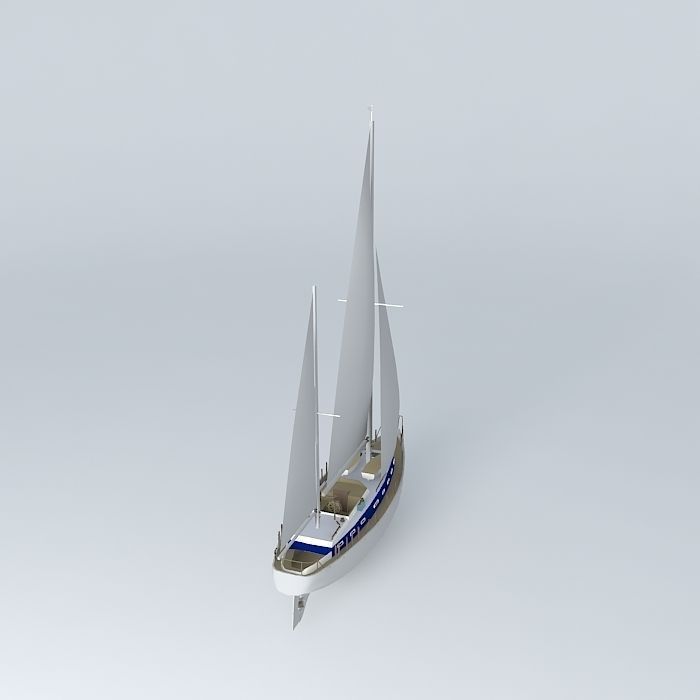Yacht sailboat Free 3D model_1