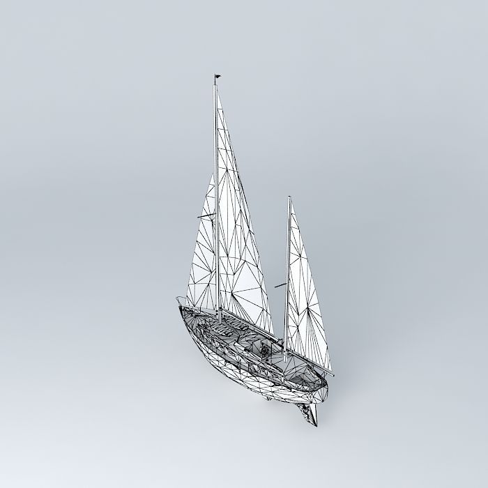 Yacht sailboat Free 3D model_4