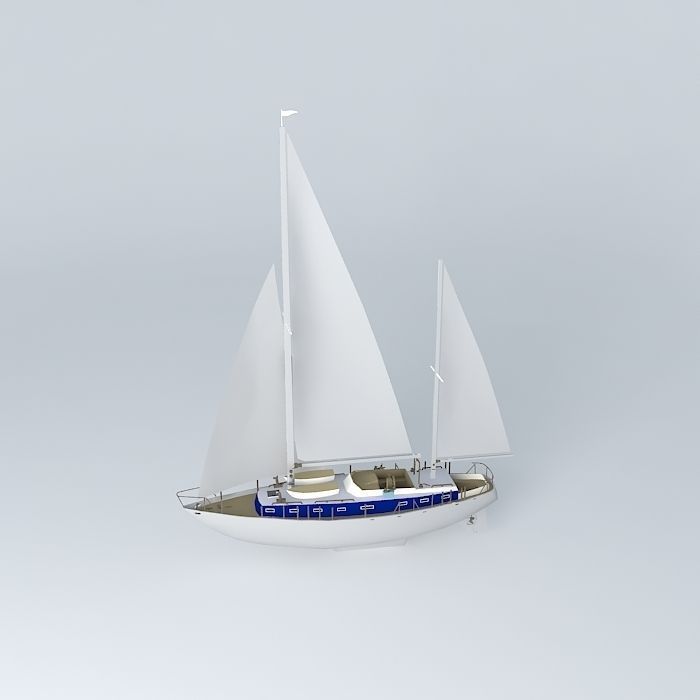 Yacht sailboat Free 3D model_2