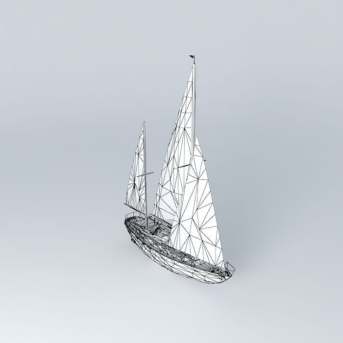 Yacht sailboat Free 3D model_3