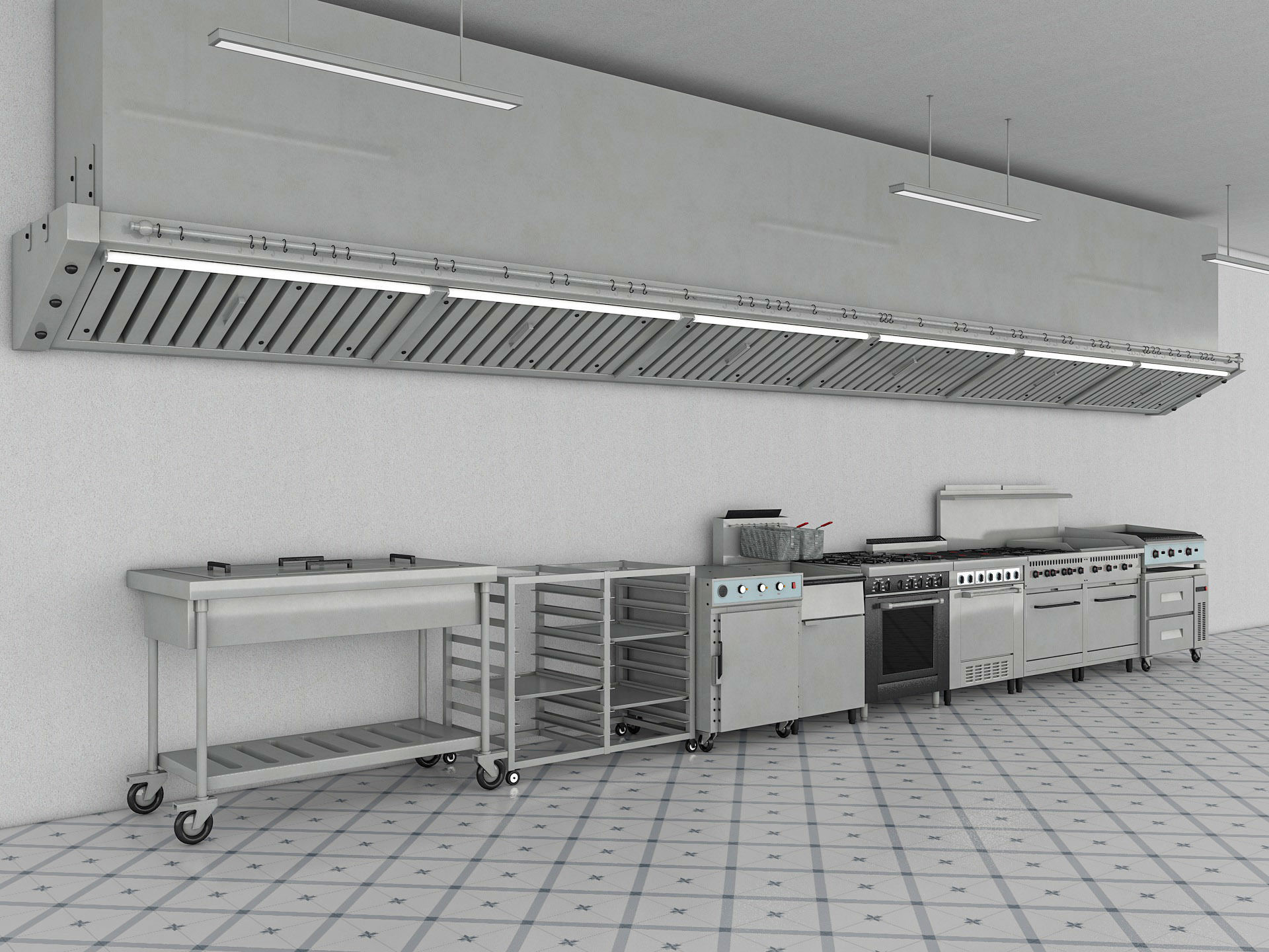 Commercial Kitchen 3D model_2