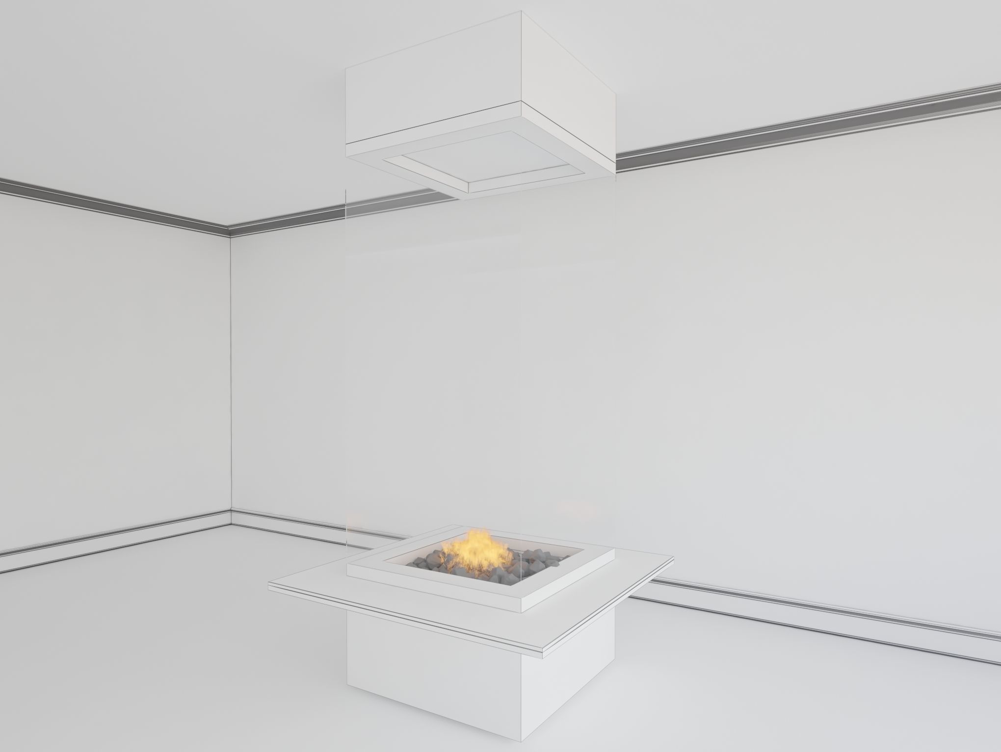 Brasero interieur 3D model_1