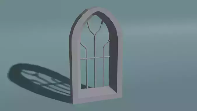 Window gothic Low-poly 3D model