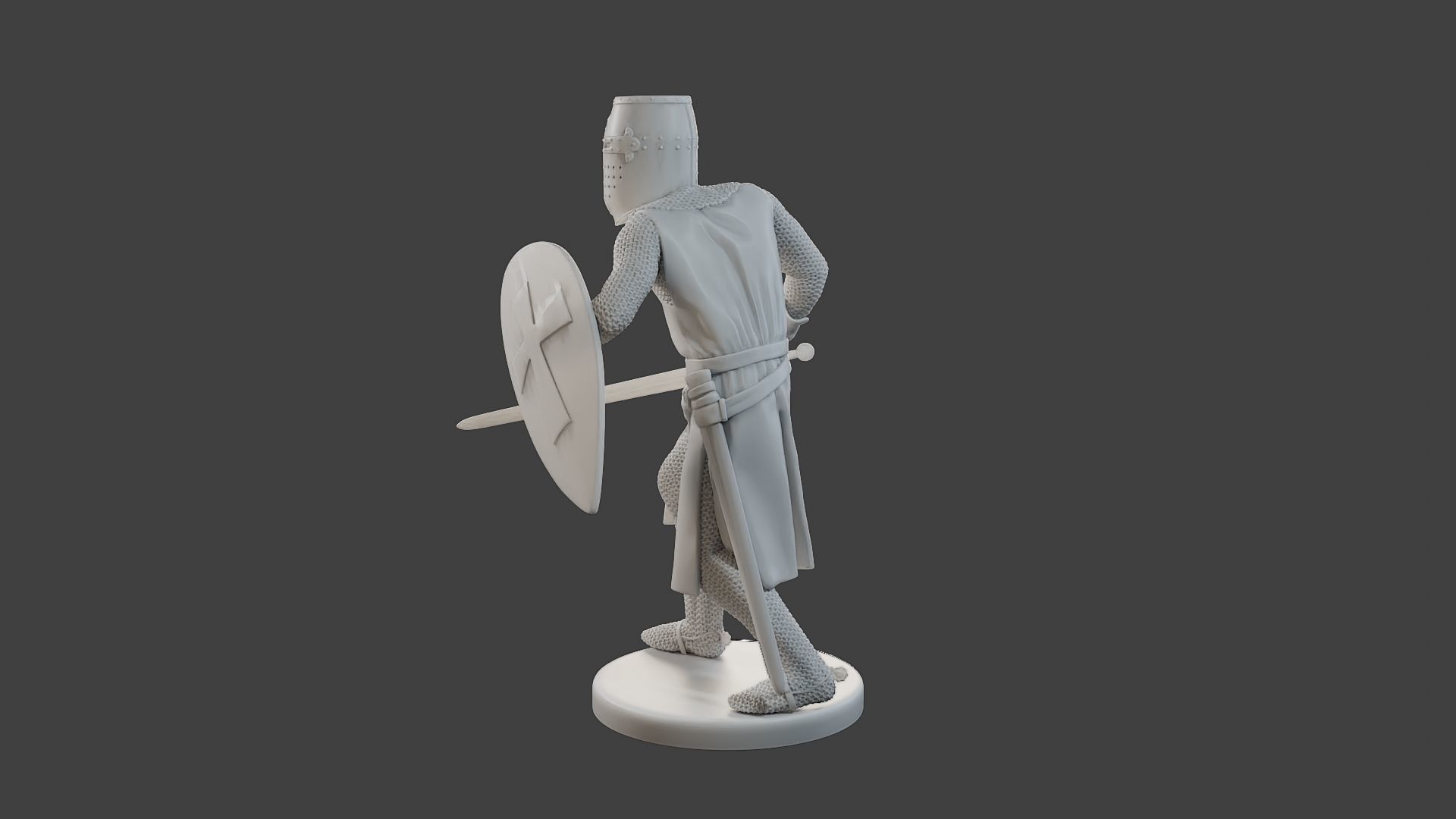 Knight Templar action T1 3D print model_4